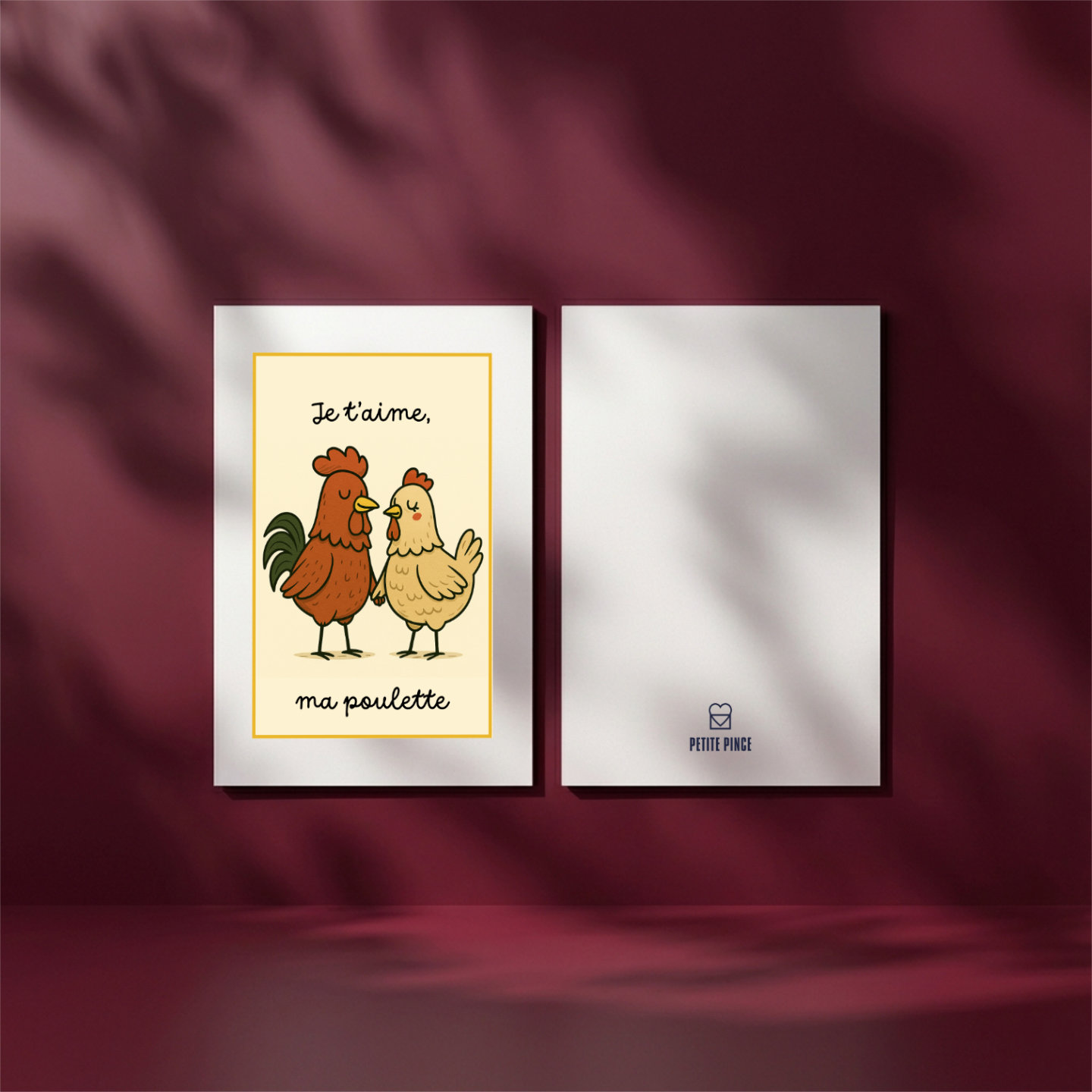 Carte d'amour recto verso marque Petite Pince.