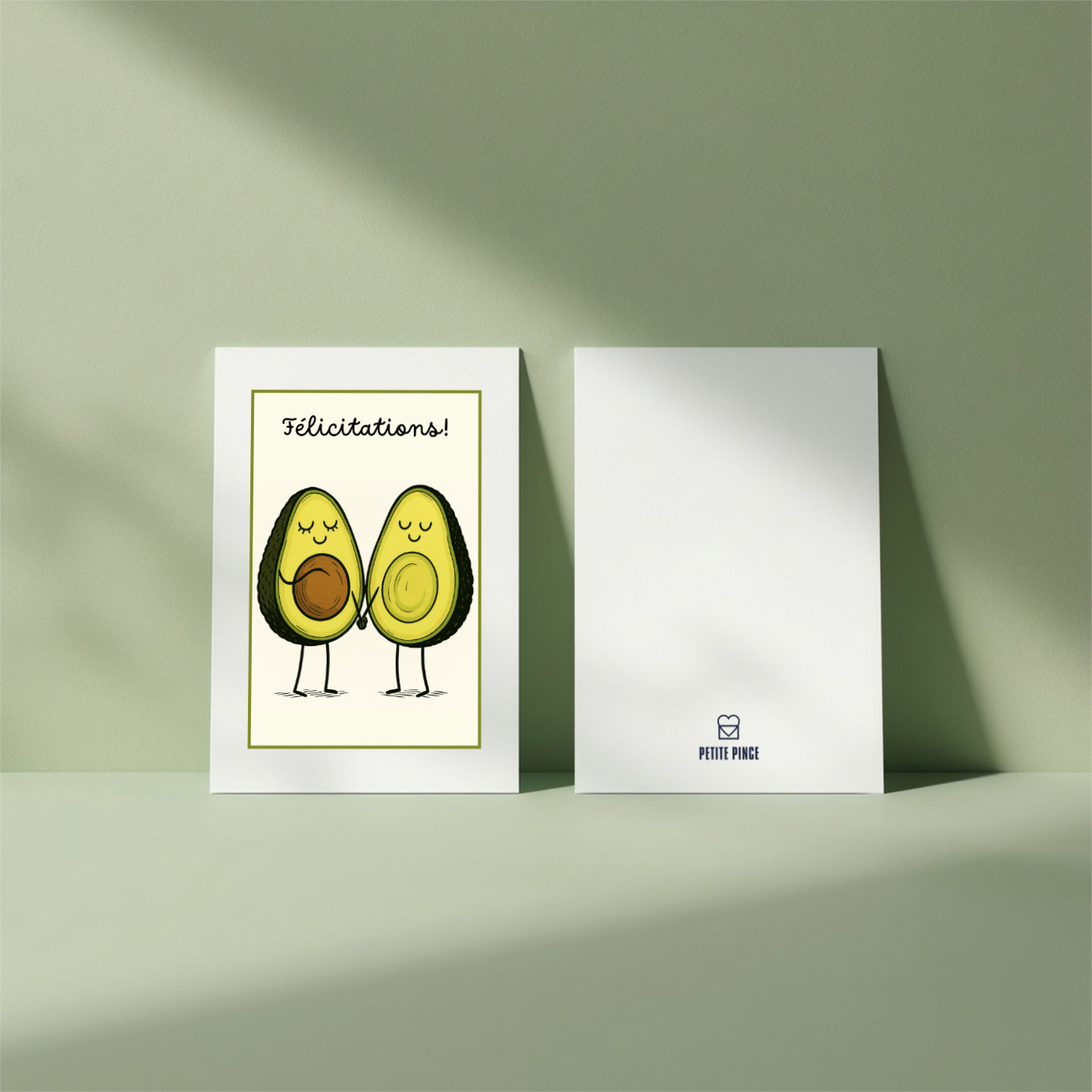 Carte recto verso marque Petite Pince thème grossesse humour.