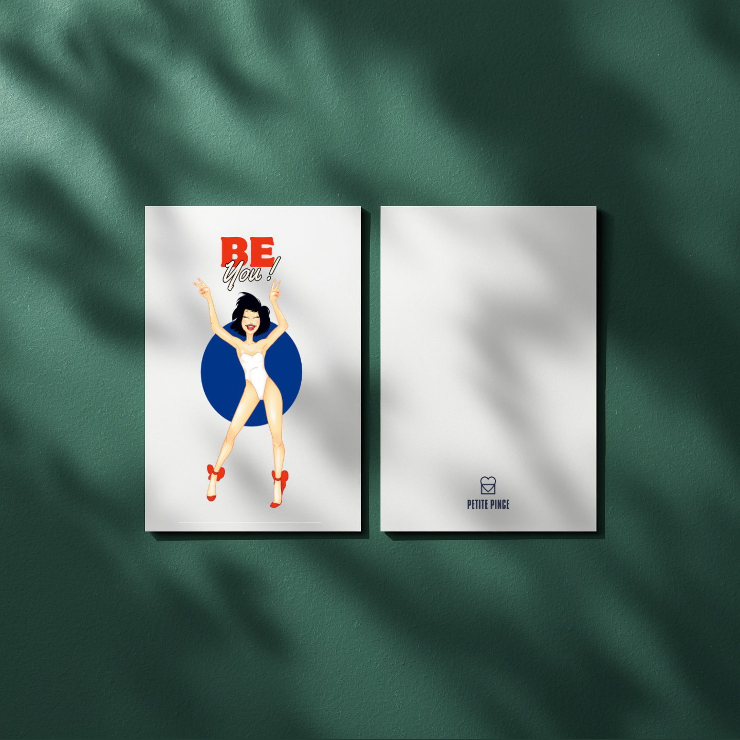 Carte double ouverte et fermée marque Petite Pince message positif.