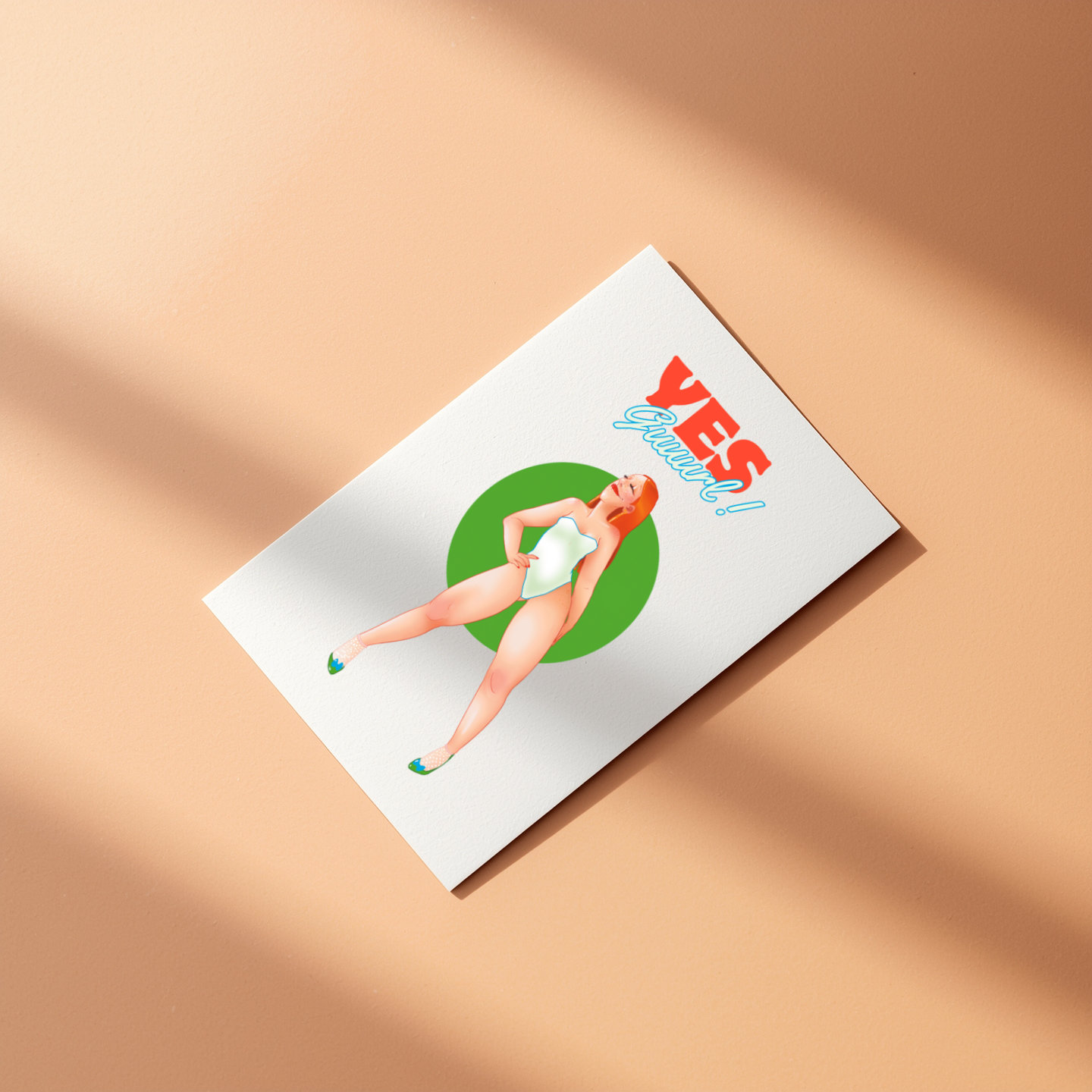 Carte grand format A5 marque Petite Pince. Fond ensablé.